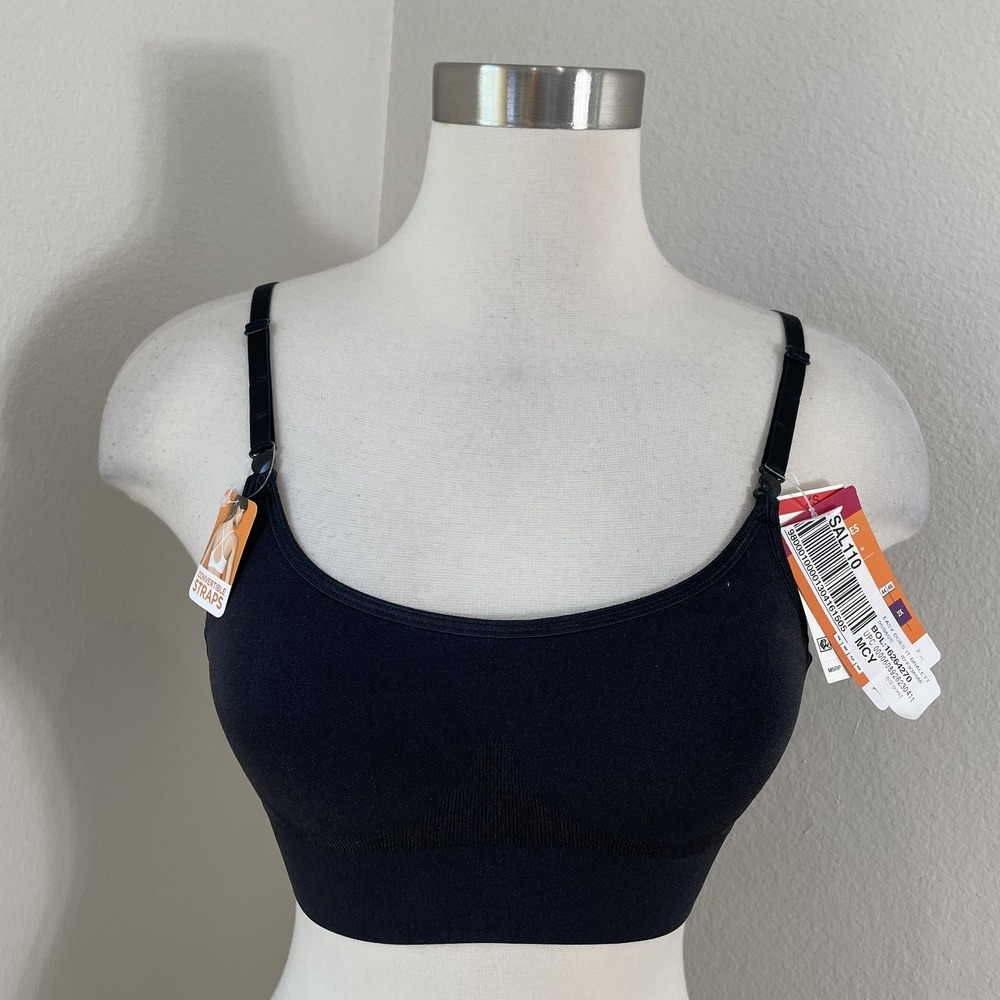 Warner's Bra Bralette Womens 2XL Black Easy Does It‎ Convertible Straps Wireless